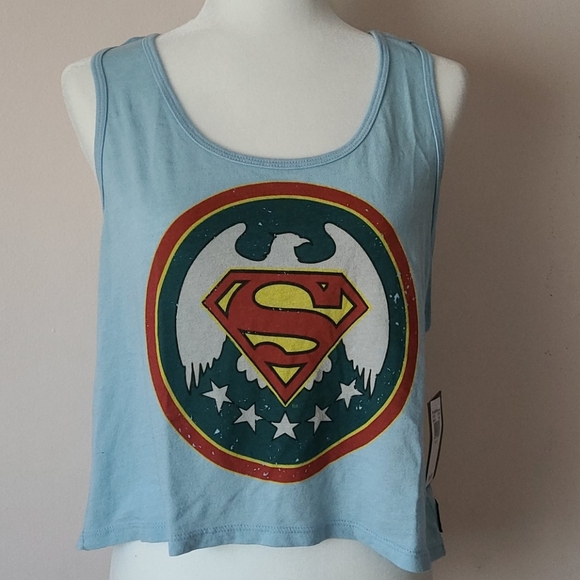 Trunk Ltd Cropped Superman Logo Tank Top - Picture 2 of 5